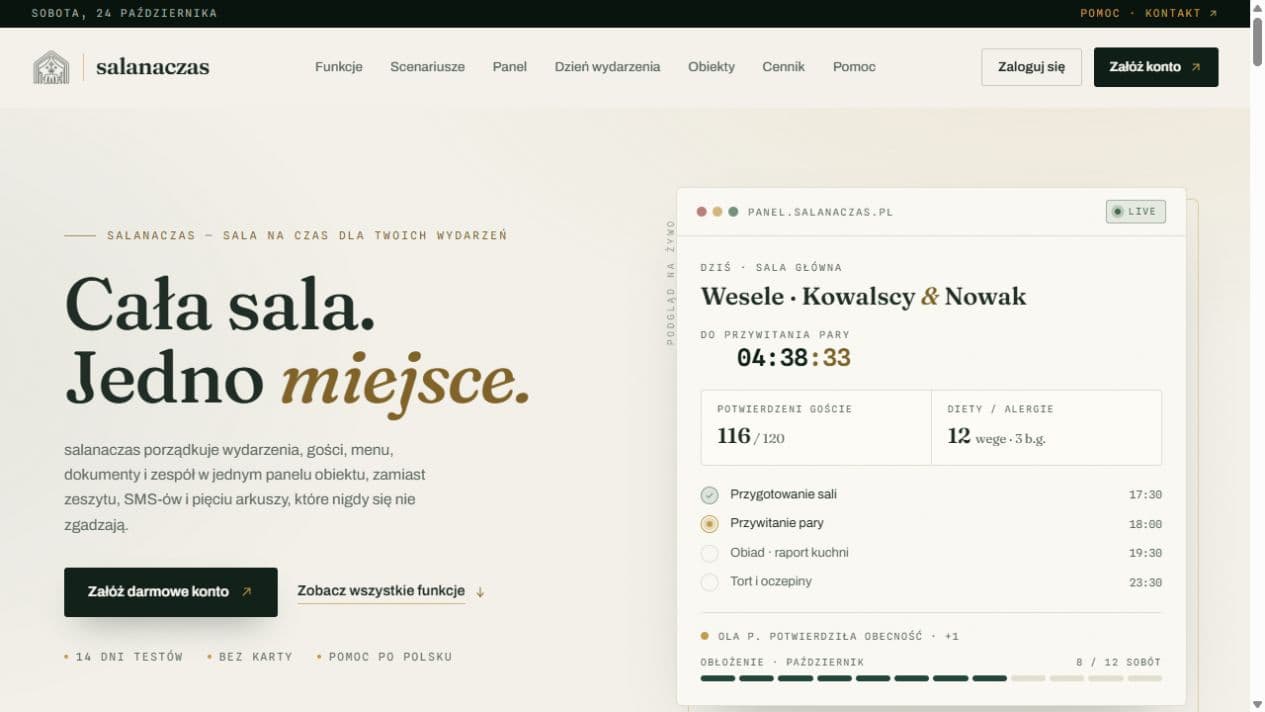 salanaczas.pl - Aplikacja SaaS & Web Design | realizacja webko