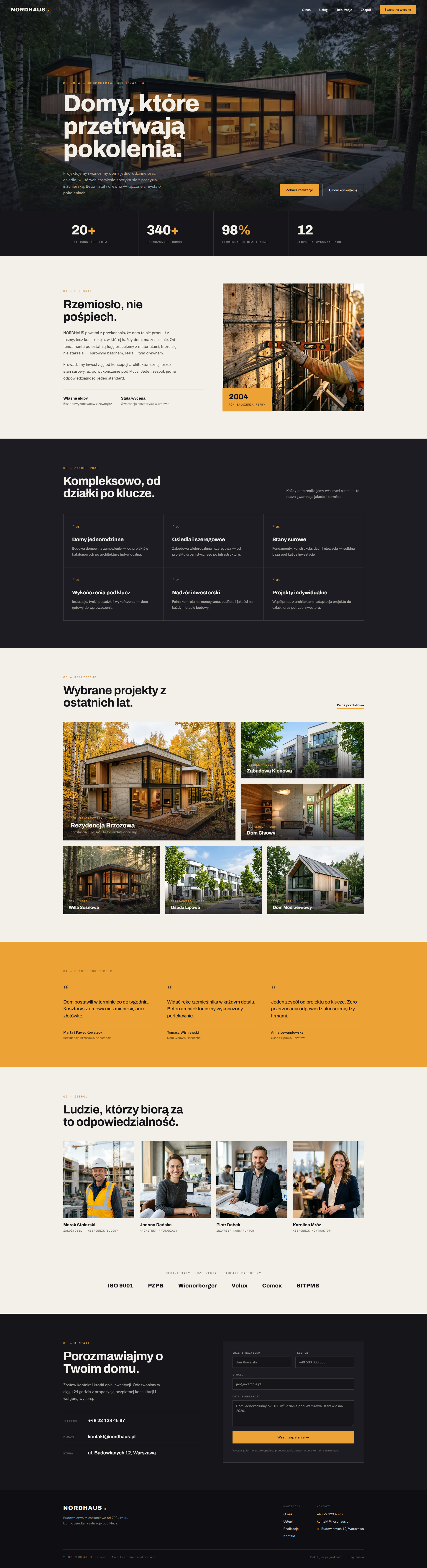 Nordhaus — Strona firmowa & branding | realizacja webko